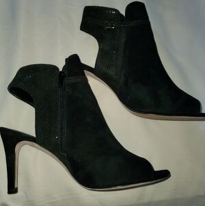 Gently worn black booties